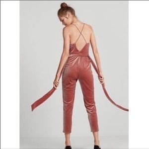 Express Dresses - Express peach colored velvet jumpsuit Express Dresses - Express peach colored velvet jumpsuit